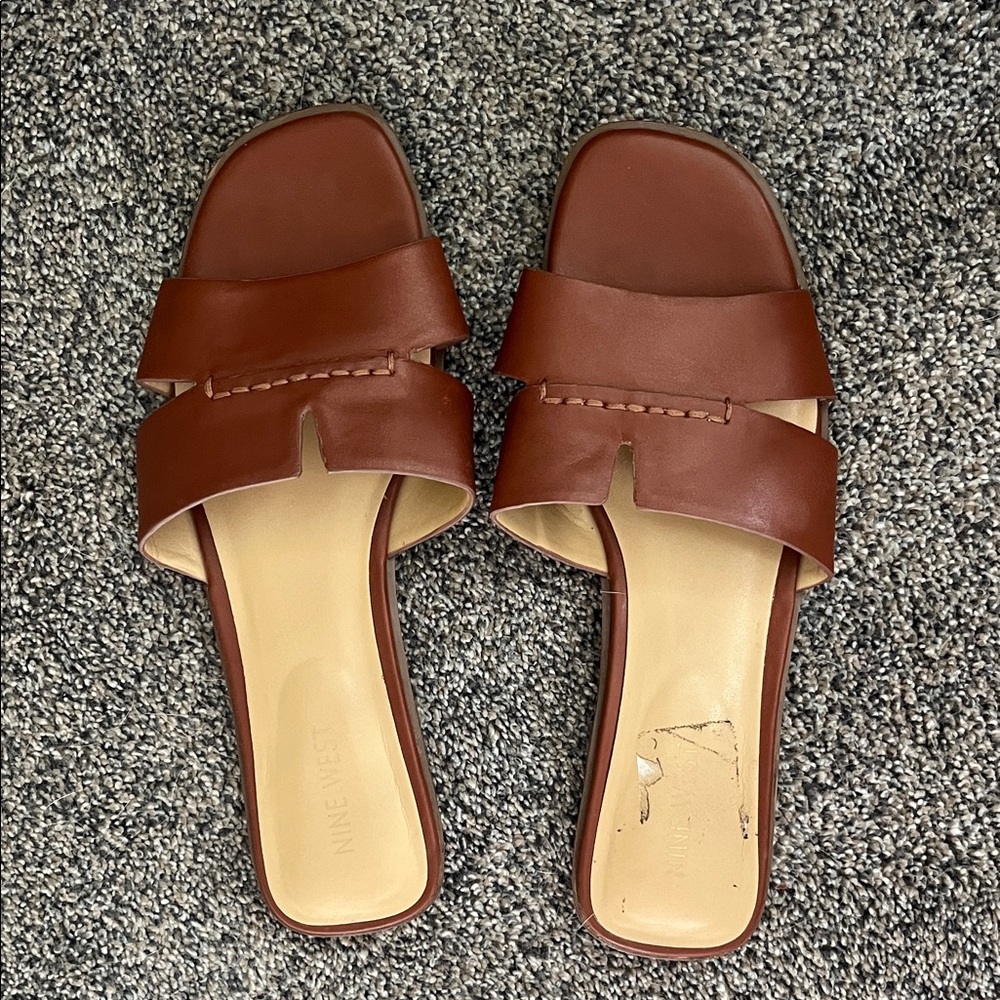 Nine West Women’s Brown Slide Sandals